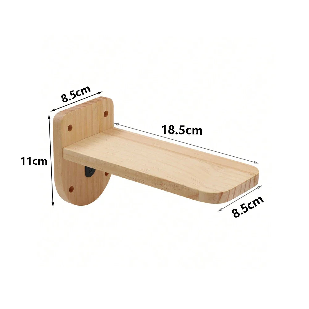 Cat Wall Climbing Shelf and Scratching Post with Hiding House - Multi-Level Pet Furniture Accessories