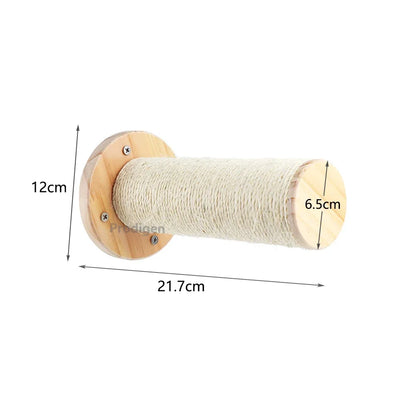Cat Wall Climbing Shelf and Scratching Post with Hiding House - Multi-Level Pet Furniture Accessories