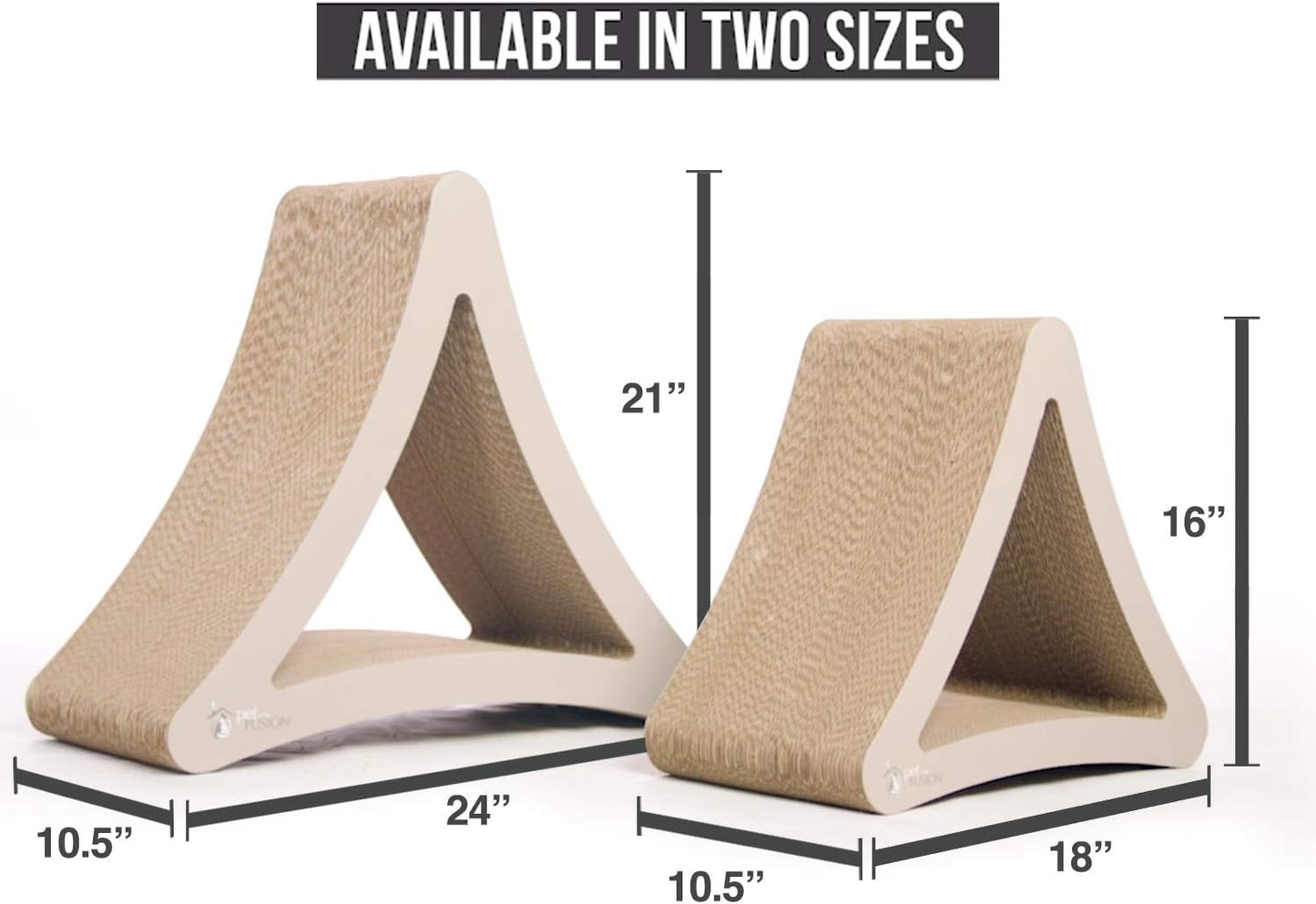 Three-Sided Vertical Cat Scratching Post - Dimensions: 18" x 10.5" x 15.9
