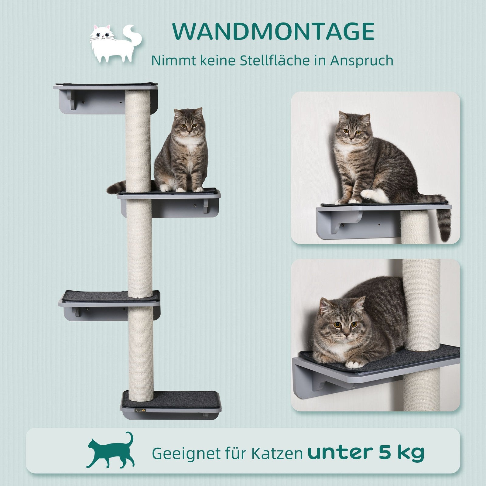 Pawhut Cat Climbing Tree with Scratching Post