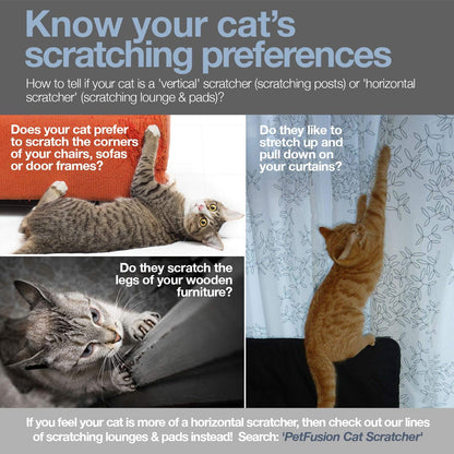 Three-Sided Vertical Cat Scratching Post - Dimensions: 18" x 10.5" x 15.9