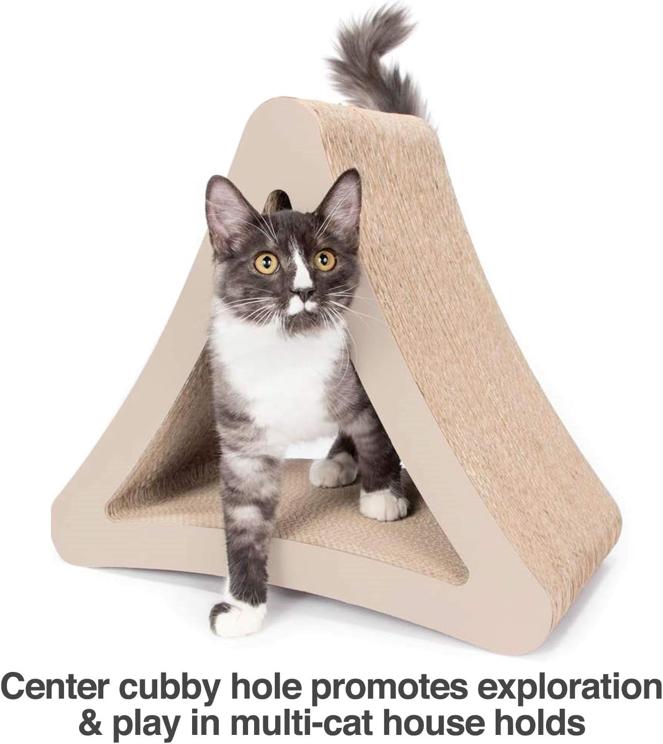 Three-Sided Vertical Cat Scratching Post - Dimensions: 18" x 10.5" x 15.9