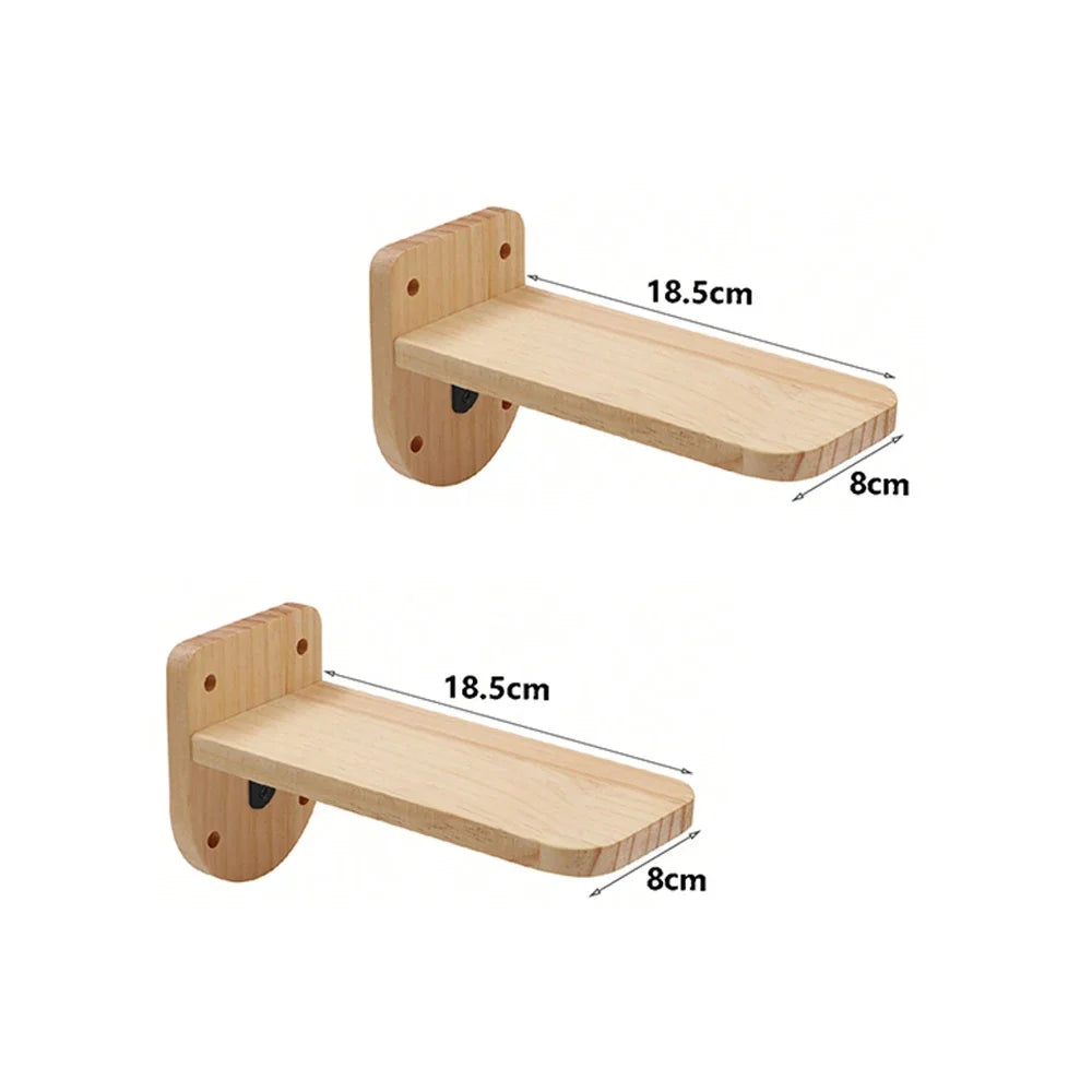 Cat Wall Climbing Shelf and Scratching Post with Hiding House - Multi-Level Pet Furniture Accessories