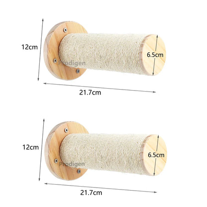 Cat Wall Climbing Shelf and Scratching Post with Hiding House - Multi-Level Pet Furniture Accessories