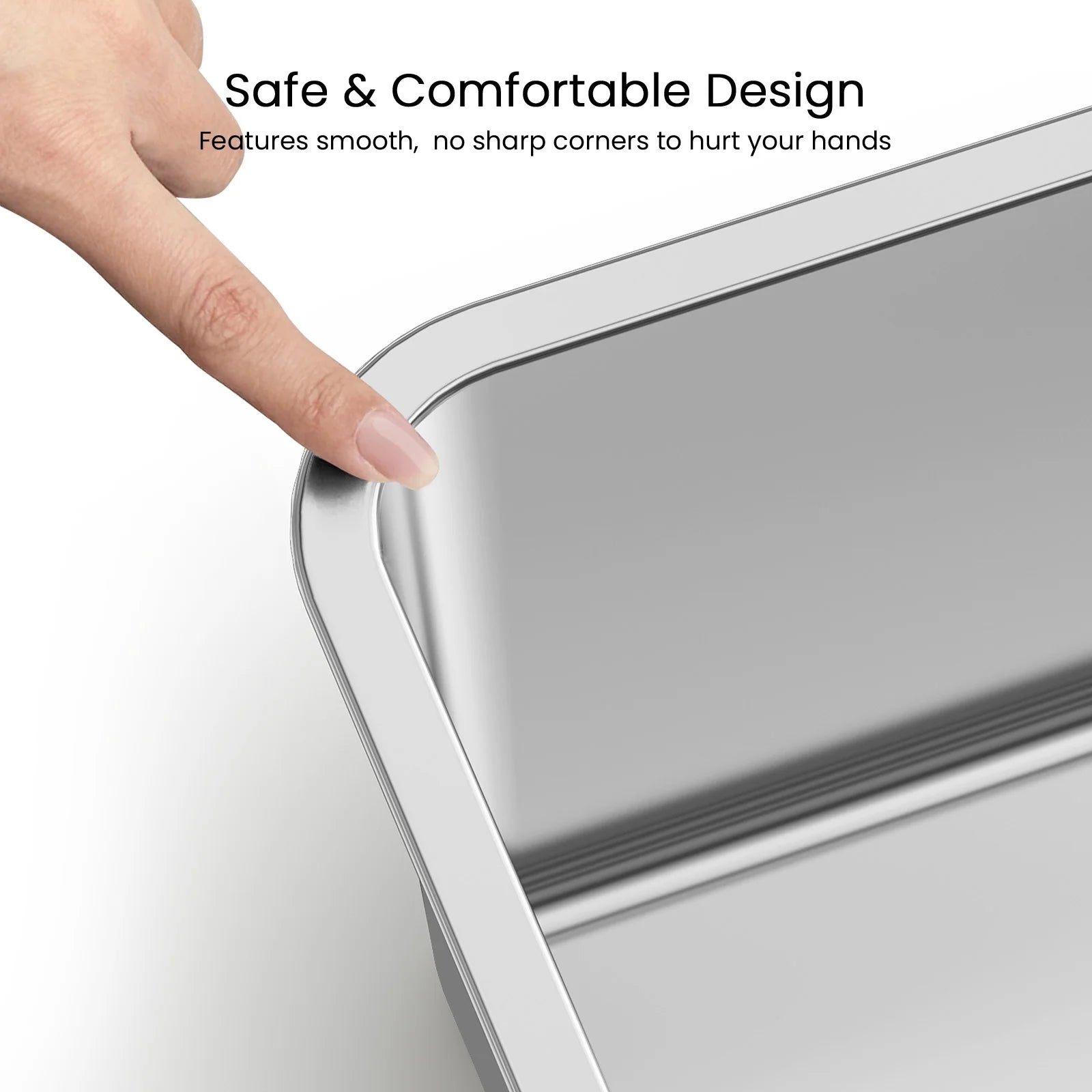 Large Stainless Steel Cat Litter Box with High Sides - 23.6" x 15.7" x 5.9