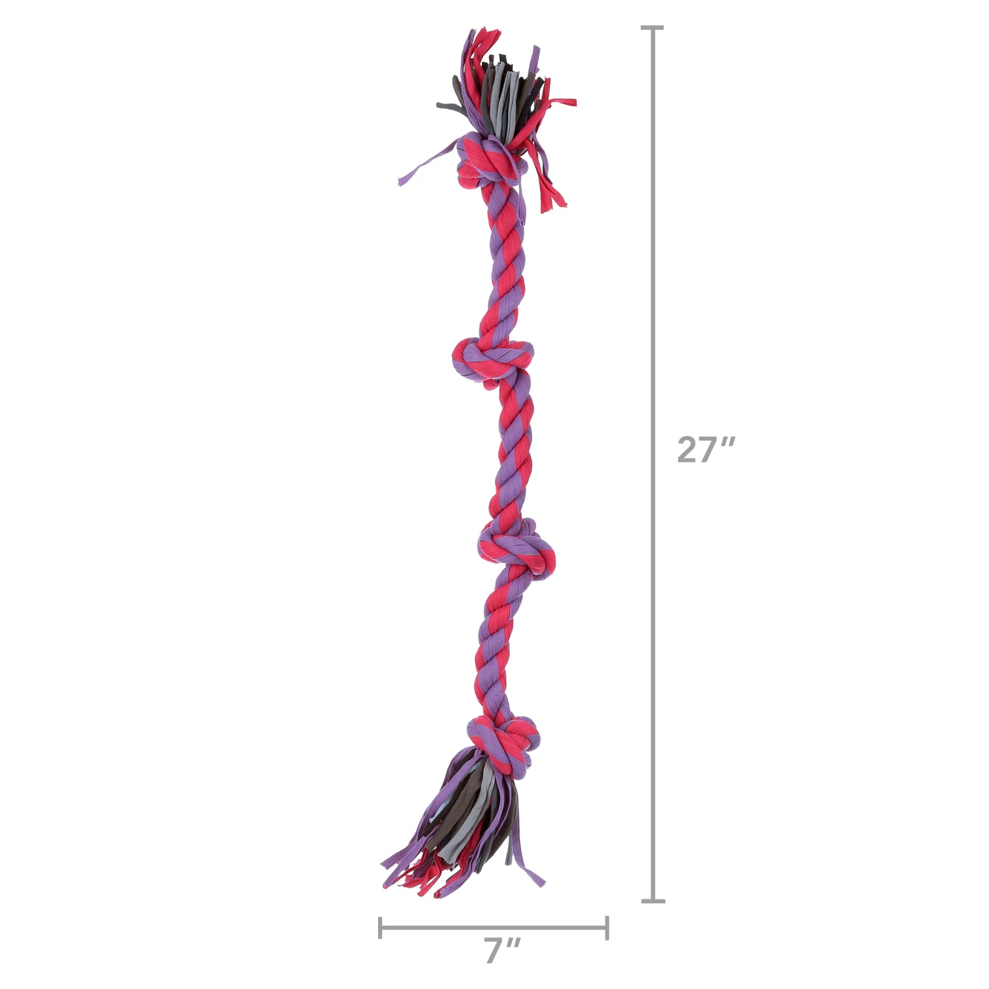 Flossy Chews Large 27" 4-Knot Tug Rope Dog Toy in Assorted Colors