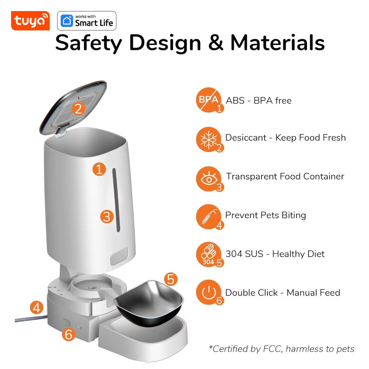 WiFi-Enabled Automatic Cat Feeder for Two Cats, 4L Food Dispenser with App Control, Dual Stainless Steel Bowls, and Low Food Alerts