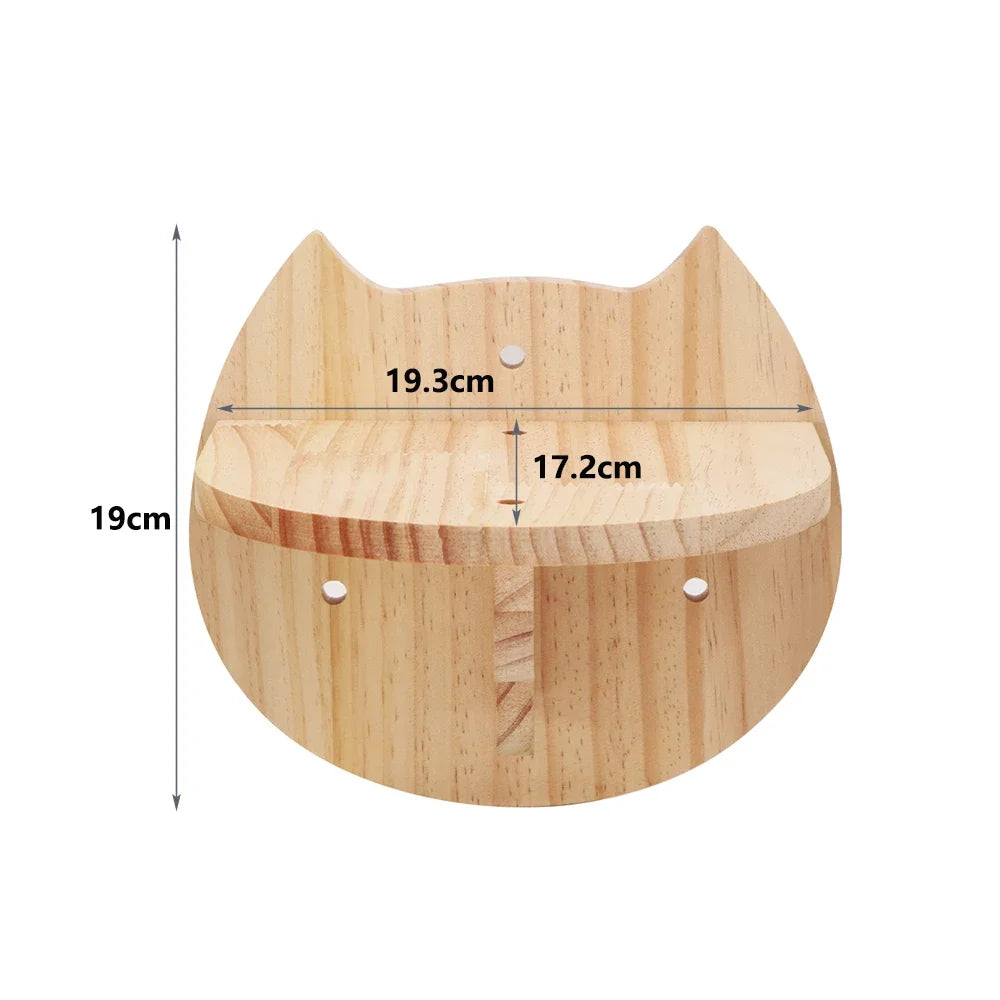 Cat Wall Climbing Shelf and Scratching Post with Hiding House - Multi-Level Pet Furniture Accessories