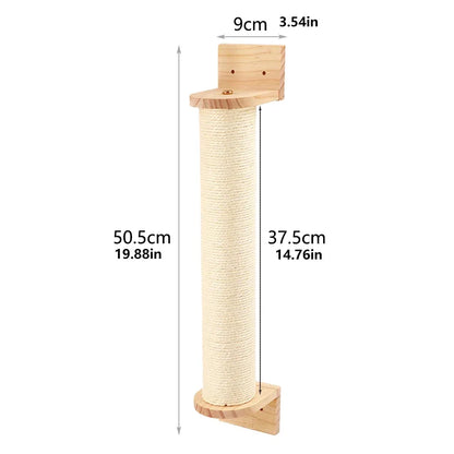 Cat Wall Climbing Shelf and Scratching Post with Hiding House - Multi-Level Pet Furniture Accessories