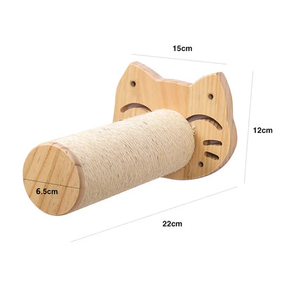 Cat Wall Climbing Shelf and Scratching Post with Hiding House - Multi-Level Pet Furniture Accessories
