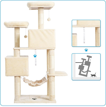 Cat Tree Tower with Sisal Scratching Posts and Spacious Condo, Model MPJ020M