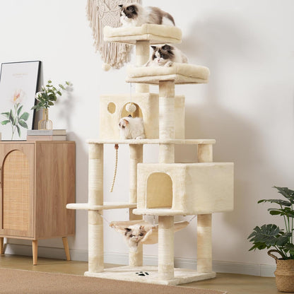 Cat Tree Tower with Sisal Scratching Posts and Spacious Condo, Model MPJ020M