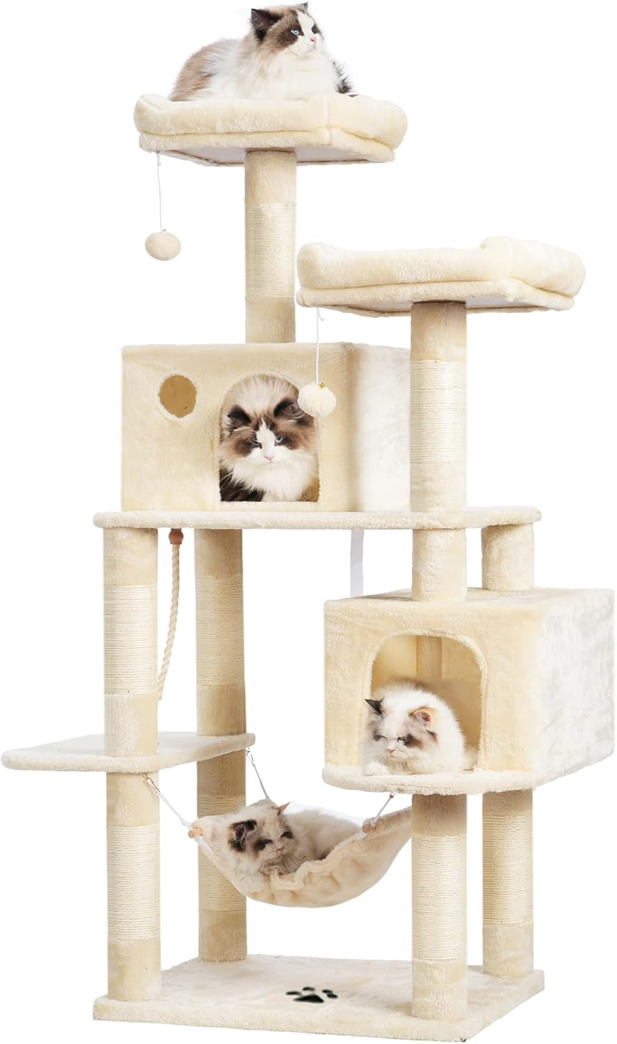 Cat Tree Tower with Sisal Scratching Posts and Spacious Condo, Model MPJ020M