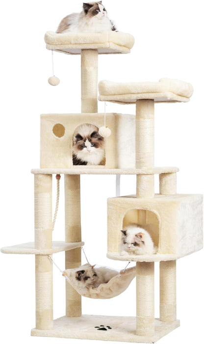 Cat Tree Tower with Sisal Scratching Posts and Spacious Condo, Model MPJ020M